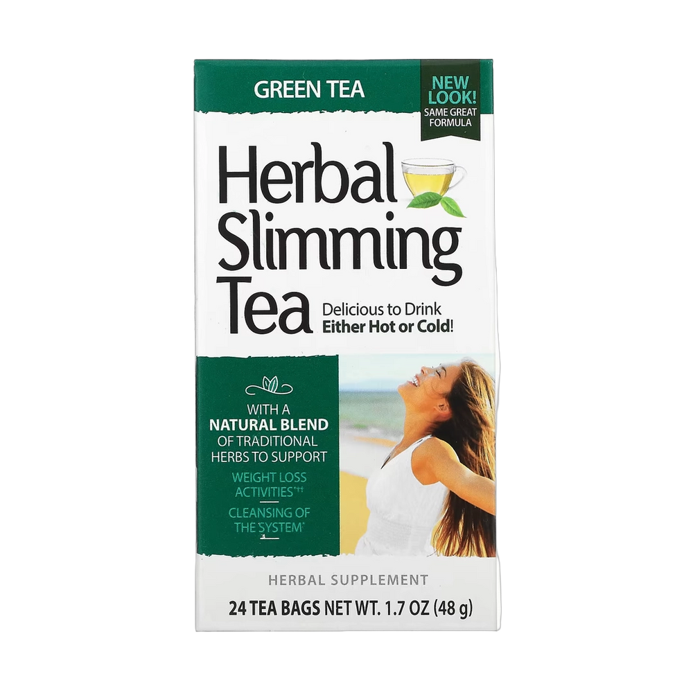 21st Century, Herbal Slimming Tea, Green Tea, 24 Tea Bags, 1.7 oz, 48 g
