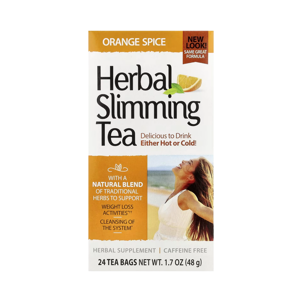 21st Century, Herbal Slimming Tea, Orange Spice, Caffeine Free, 24 Tea Bags, 1.7 oz, 48 g