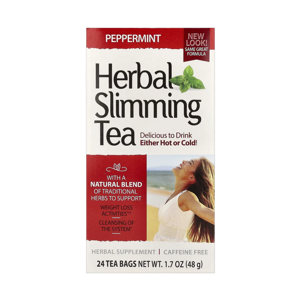 21st Century, Herbal Slimming Tea, Peppermint, Caffeine Free, 24 Tea Bags, 1.7 oz, 48 g