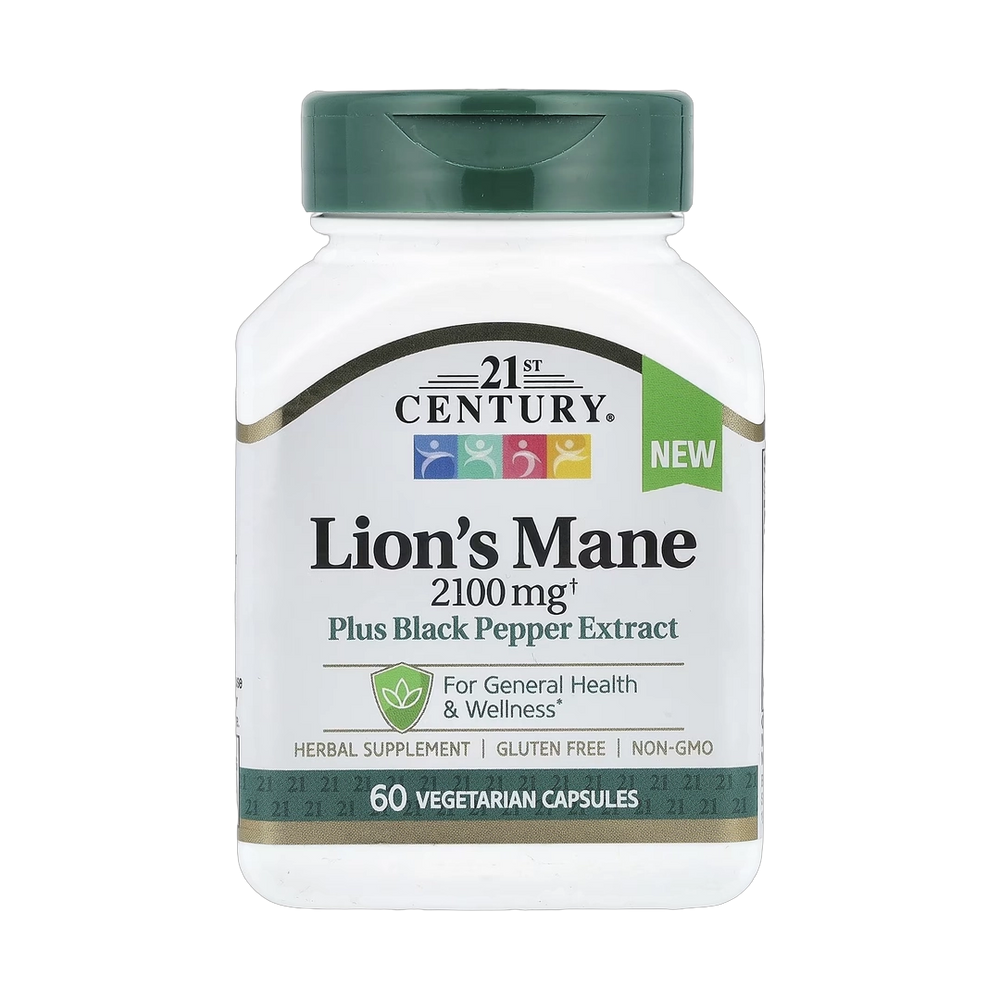 21st Century, Lion's Mane, 2,100 mg, 60 Vegetarian Capsules