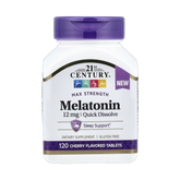 21st Century, Melatonin, Max Strength, Cherry, 12 mg, 120 Tablets