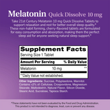 21st Century, Melatonin, Quick Dissolve, Cherry, 10 mg, 120 Tablets
