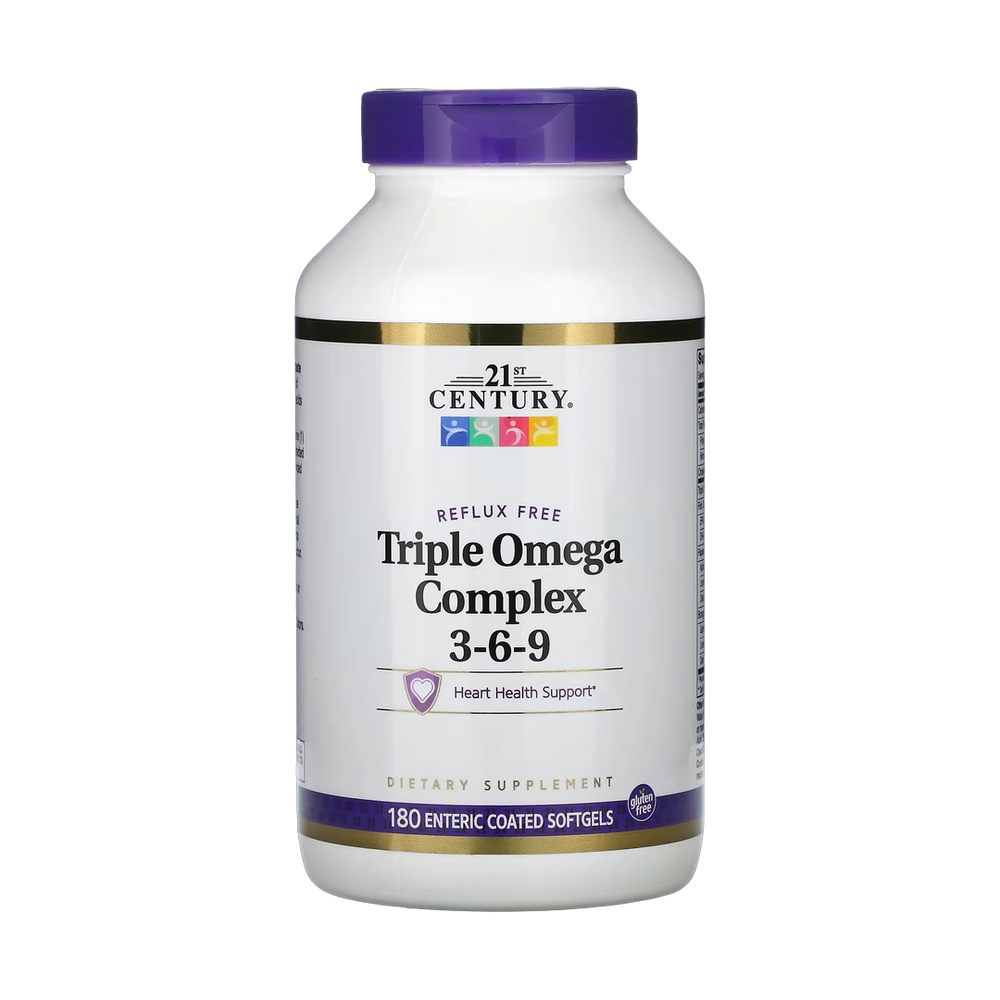 21st Century, Triple Omega Complex 3-6-9, 180 Enteric Coated Softgels