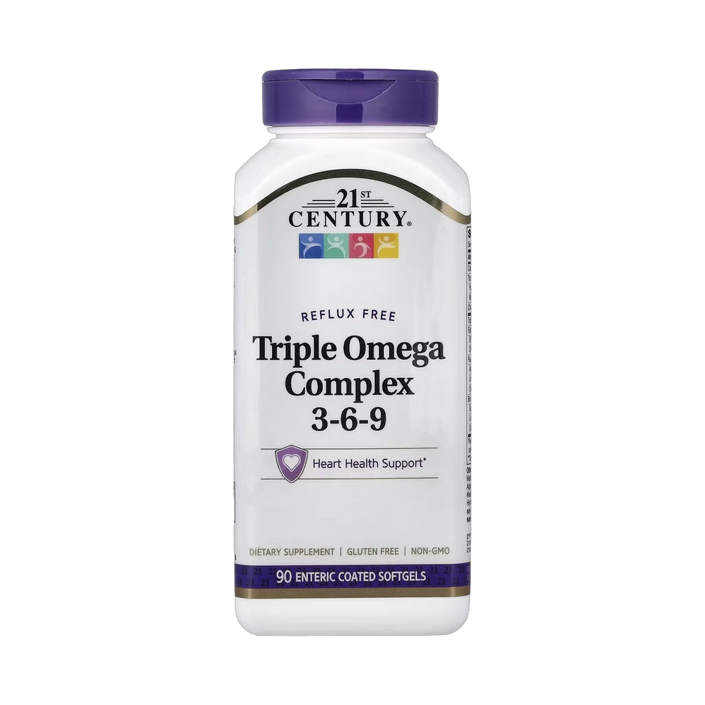 21st Century, Triple Omega Complex 3-6-9, 90 Enteric Coated Softgels