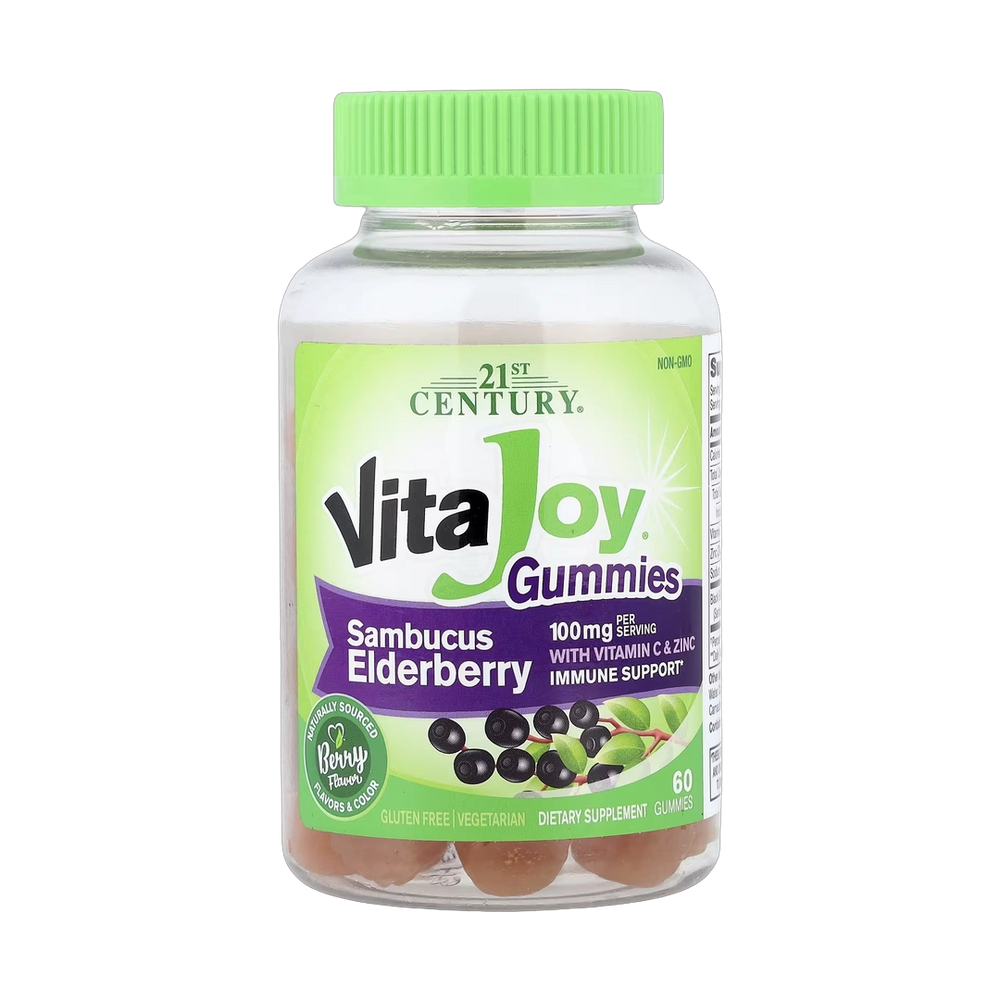 21st Century, VitaJoy® Sambucus Elderberry With Vitamin C & Zinc Gummies, Berry, 60 Gummies