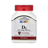21st Century, Vitamin D3, 125 mcg (5,000 IU), 110 Tablets