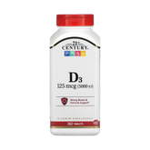21st Century, Vitamin D3, 125 mcg (5,000 IU), 360 Tablets