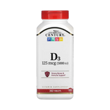21st Century, Vitamin D3, 125 mcg (5,000 IU), 360 Tablets