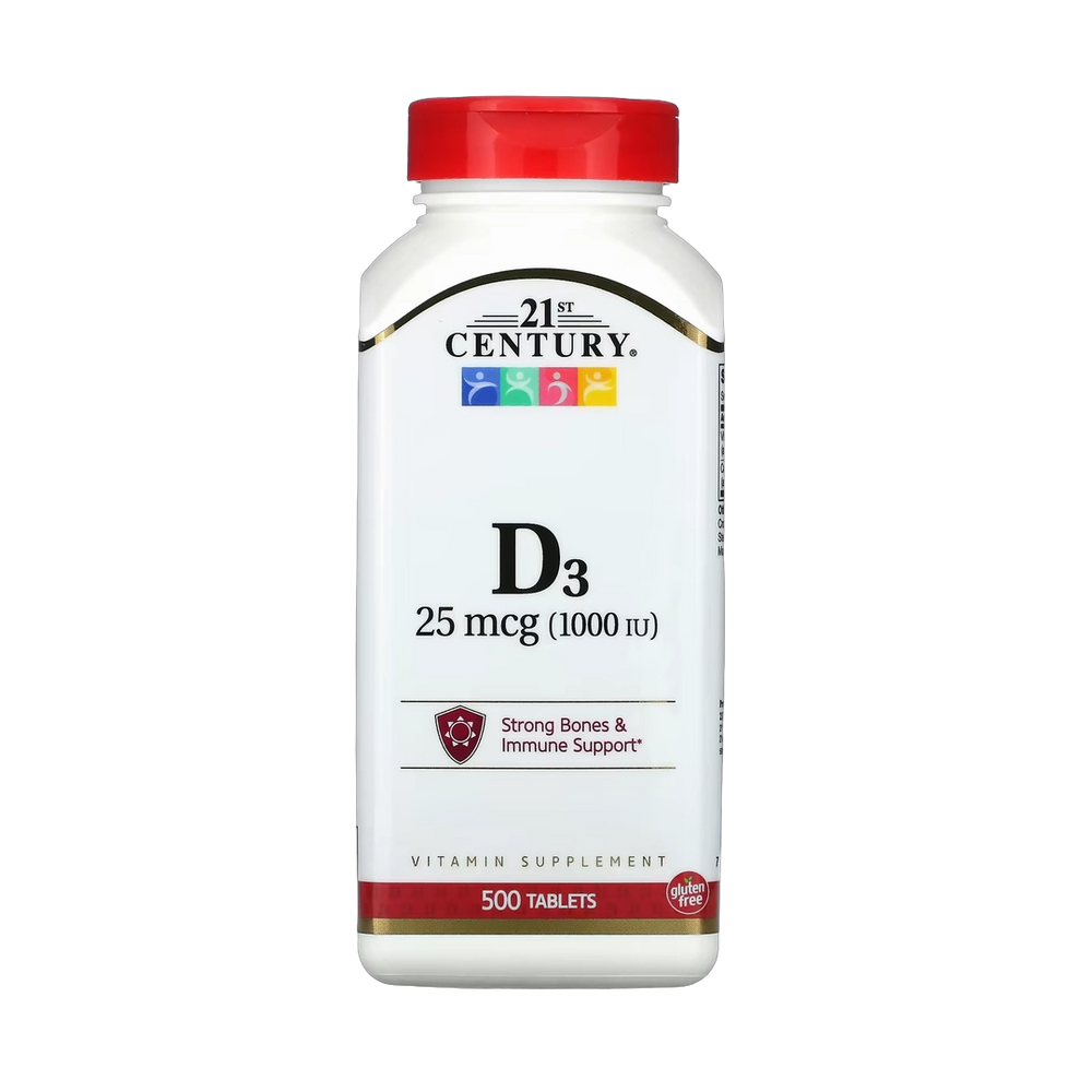 21st Century, Vitamin D3, 25 mcg (1,000 IU), 500 Tablets