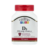 21st Century, Vitamin D3, 250 mcg (10,000 IU), 110 Tablets