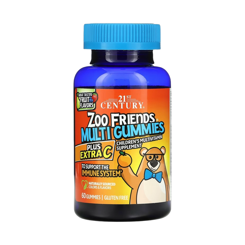 21st Century, Zoo Friends Multi Gummies, Plus Extra C, Great Tasting Fruit, 60 Gummies