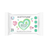 Attitude, Eco Baby Wipes, 72 Counts