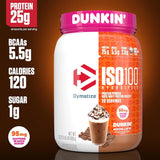 Dymatize, ISO100® Hydrolyzed, 100% Whey Protein Isolate, Dunkin’ Mocha Latte, 1.4 lb (650 g)