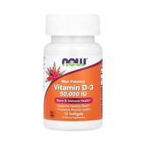 NOW Foods, Vitamin D-3, Max Potency, 50,000 IU, 12 Softgels