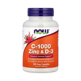 NOW Foods, C-1000 Zinc & D-3, 100 Veg Capsules