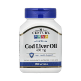 21st Century, Norwegian Cod Liver Oil, 400 mg, 110 Softgels