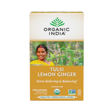 Organic India, Tulsi Tea, Lemon Ginger, Caffeine-Free, 18 Infusion Bags, 1.27 Oz