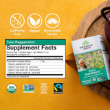 Organic India, Tulsi Tea, Peppermint, Caffeine Free, 18 Infusion Bags, 1.08 Oz