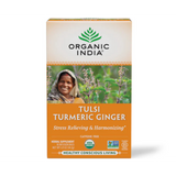 Organic India, Tulsi Tea, Turmeric Ginger, Caffeine-Free, 18 Infusion Bags, 1.2 Oz
