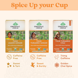 Organic India, Tulsi Tea, Turmeric Ginger, Caffeine-Free, 18 Infusion Bags, 1.2 Oz