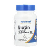 Nutricost, Biotin, 10,000 mcg, 30 Capsules