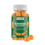 YumVs, Turmeric Curcumin With Ginger & Piperine, Peach Flavor, 60 Gummies