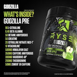 RYSE, Godzilla X Noel Deyzel Pre Workout Powder, Green Apple, 722 g