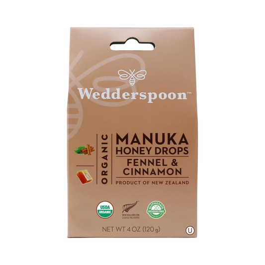 Wedderspoon, Organic Manuka Honey Drops, Fennel & Cinnamon, 4 oz, 120 g