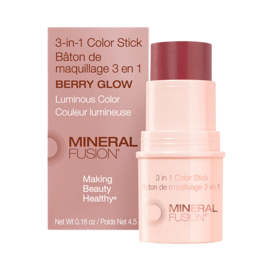 Mineral Fusion, 3-In-1 Color Stick, Berry Glow