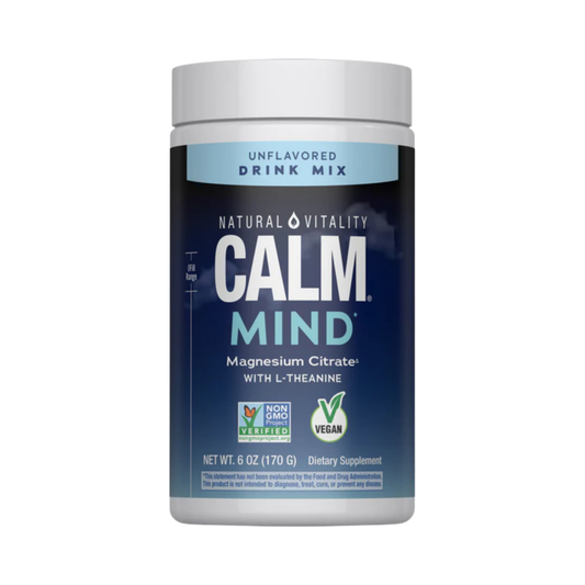 Natural Vitality, CALM Mind, Magnesium Citrate with L-Theanine Drink Mix, Unflavored, 6 oz, 170 g