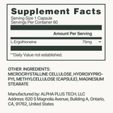 GeneIII, L-Ergothioneine, 75mg, 60 Capsules