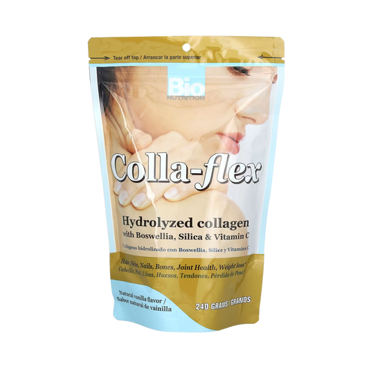Bio Nutrition, Colla-Flex, Hydrolyzed Collagen with Boswellia, Silica & Vitamin C, Natural Vanilla, 240 g
