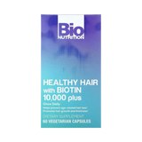 Bio Nutrition, Healthy Hair with Biotin 10,000 Plus, 60 Vegetarian Capsules