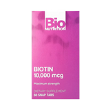 Bio Nutrition, Biotin, Maximum Strength, 10,000 Mcg, 60 Snap Tabs