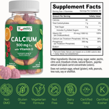 YumVs, Calcium with Vitamin D, Orange and Berry Flavor, 500 mg, 60 Gummies