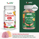 YumVs, Calcium with Vitamin D, Orange and Berry Flavor, 500 mg, 60 Gummies
