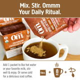 Om Mushrooms, Superfood Mushroom Blend, Coffee Latte, 10 Packets, 0.28 oz, 8 g Each