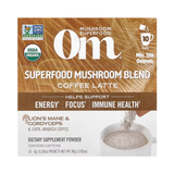 Om Mushrooms, Superfood Mushroom Blend, Coffee Latte, 10 Packets, 0.28 oz, 8 g Each