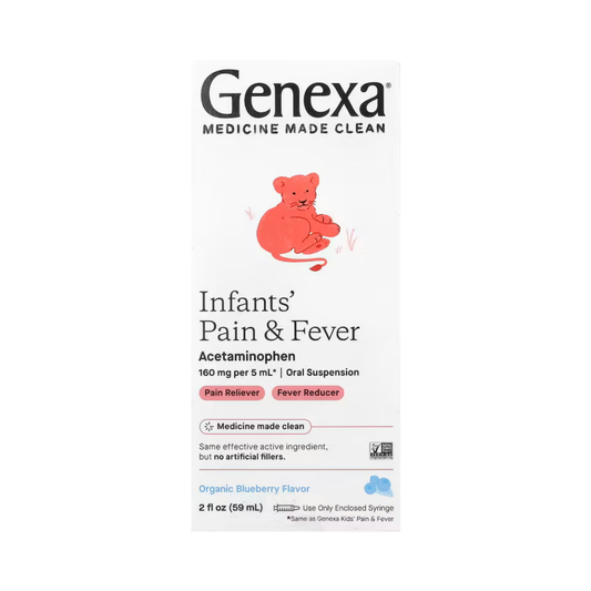 Genexa, Infants' Pain & Fever, Organic Blueberry, 160 mg, 2 fl oz, 59 ml
