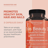 Reserveage Beauty, Tres Beauty 3 with Biotin & Hyaluronic Acid, 90 Capsules