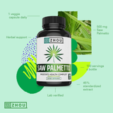 Zhou, Saw Palmetto, 500 mg, 100 Veggie Capsules