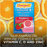 Emergen-C, Immune+ Vitamin C Powder, Raspberry Flavor, 1000 Mg, 10 Count