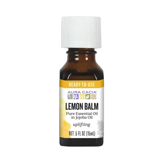Aura Cacia, Essential Oil In Jojoba Oil, Lemon Balm, 0.5 Oz