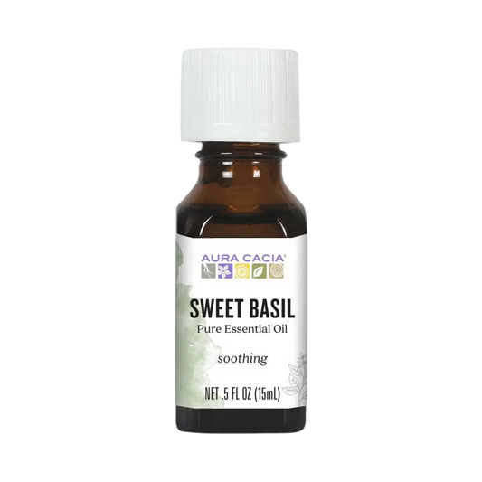 Aura Cacia, Sweet Basil Essential Oil, 0.5 Oz