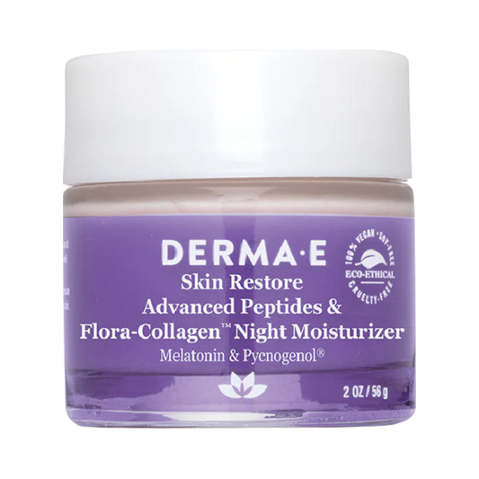 Derma E, Advanced Peptides & Flora-Collagen Night Moisturizer, 2 Oz