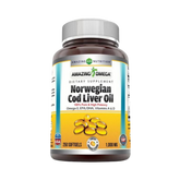 Amazing Omega, Norwegian Cod Liver Oil, Fresh Orange, 1000 Mg, 250 Softgels
