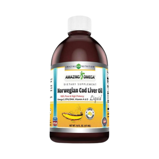 Amazing Omega, Norwegian Cod Liver Oil, Fresh Lemon, 16 Oz