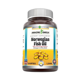 Amazing Omega, Norwegian Fish Oil, Lemon Flavor, 1250 Mg, 120 Softgels