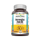 Amazing Omega Norwegian Fish Oil, Orange, 1250 Mg, 120 Softgels
