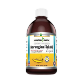 Amazing Omega, Norwegian Liquid Fish Oil, Lemon Flavor, 16 Oz